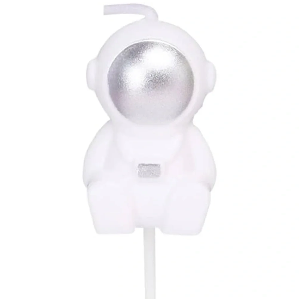 ❌ Silver and White Astronaut Candle- NWT!